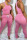 Pink Casual Sportswear Solid Patchwork O Neck Sleeveless Two Pieces