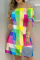 Stripe Fashion Casual Print Bandage Off the Shoulder Short Sleeve Dress Dresses