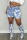 Light Blue Fashion Print Split Joint High Waist Straight Denim Shorts