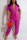 Rose Red Casual Solid Split Joint Buckle Turndown Collar Regular Jumpsuits