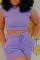 Purple Fashion Solid Split Joint Half A Turtleneck Sleeveless Two Pieces