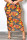 Orange Fashion Casual Print Slit Plus Size Skirt
