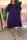Purple Fashion Casual Solid Basic O Neck Short Sleeve Dress