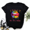 Red Fashion Print Lips Printed Patchwork Letter O Neck T-Shirts