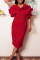 Red Fashion Sexy Solid Split Joint Backless Spaghetti Strap Evening Dress Dresses