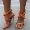 Orange Fashion Casual Split Joint Chains Square Out Door Shoes