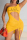 Yellow Fashion Sexy Print Hollowed Out Backless One Shoulder Sleeveless Dress