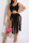 Black Sexy Solid Tassel Patchwork U Neck Sleeveless Two Pieces