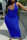 Royal Blue Fashion Casual Solid Basic U Neck Vest Dress Plus Size Dresses