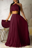 Purple Fashion Sexy Sleeveless Skirt Two-piece Set