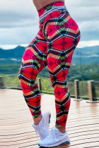 Red Casual Sportswear Print Ripped Patchwork
