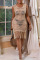 Brown Sexy Solid Tassel Hollowed Out Patchwork Swimwears Cover Up