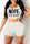 White Fashion Casual Letter Print Bandage Hollowed Out O Neck Sleeveless Two Pieces