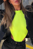 Green Sexy Solid Patchwork O Neck Skinny Bodysuits