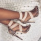 Leopard Print Fashion Sweet Hollowed Out Split Joint Pointed Shoes