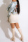 White Fashion Sexy Solid Embroidered Split Joint U Neck Pencil Skirt Dresses