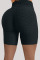 Black Casual Sportswear Solid Basic High Waist Skinny Yoga Shorts