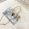 Light Blue Fashion Casual Patchwork Solid Chains Bags