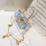 Light Blue Fashion Casual Patchwork Solid Chains Bags