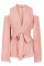 Pink Fashion Casual Solid Bandage Split Joint Turndown Collar Outerwear