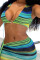 Green Sexy Print Patchwork Two Pieces