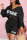 Black Fashion Casual Letter Print Basic V Neck Long Sleeve Two Pieces
