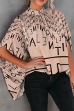 Black Casual Print Patchwork O Neck Tops