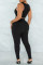 Black Fashion Casual Sportswear Solid Vests Pants O Neck Sleeveless Two Pieces