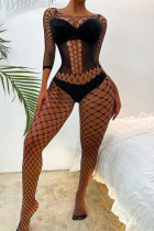 Black Fashion Sexy Solid Hollowed Out Lingerie