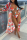 Red Vacation Print Hollowed Out Swimwears