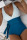 Blue Sexy Striped Print Patchwork Swimwears