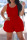 Red Casual Solid Split Joint Fold U Neck Jumpsuits