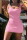 Pink Casual Solid Split Joint U Neck Pencil Skirt Dresses