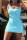 Light Blue Casual Solid Split Joint U Neck Pencil Skirt Dresses