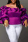 Purple Fashion Casual Solid Split Joint Backless Off the Shoulder Tops