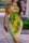 Khaki Fashion Sexy Print Basic U Neck Vest Dress