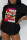 Black Fashion Casual Lips Printed Basic O Neck T-Shirts