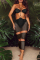 Red Fashion Sexy Patchwork Hollowed Out See-through Backless Halter Strapless Dress