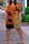 Tangerine Red Fashion Casual Print Basic V Neck Short Sleeve Dress