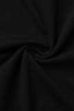 Black Fashion Casual Print Basic O Neck Short Sleeve Dress