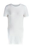White Fashion Casual Solid Slit O Neck T-Shirts