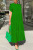 Green Casual Solid Split Joint Fold O Neck A Line Dresses