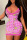 Pink Fashion Sexy Print Patchwork Spaghetti Strap One Step Skirt Dresses