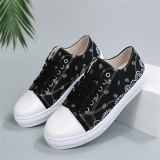 Black Fashion Casual Bandage Patchwork Printing Round Comfortable Shoes
