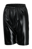 Black Fashion Casual Solid Basic Skinny High Waist Shorts