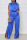 Deep Blue Casual Elegant Solid Patchwork Slit Straight Jumpsuits