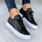 Black Fashion Casual Bandage Patchwork Solid Color Round Comfortable Out Door Shoes