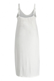White Sexy Casual Plus Size Solid Pocket Spaghetti Strap Long Dress