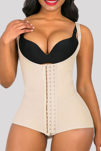Apricot Fashion Sexy Solid Patchwork Bustiers