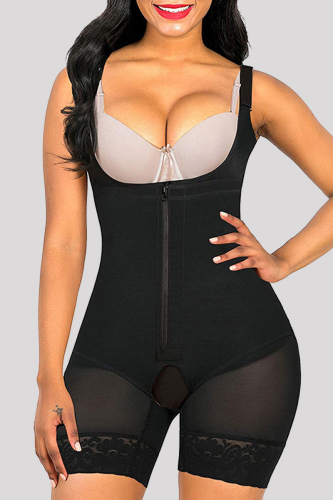 Black Fashion Sexy Solid Patchwork Bustiers